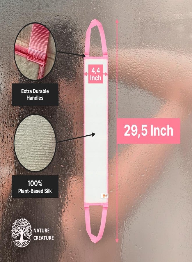 Nature Creature Silk Exfoliating Back Scrubber For Shower – 29.5” Double Handle Body Scrubber – Premium Spa Quality Bath Exfoliator for Men & Women, Easy to Use & Quick-Dry - Image 4